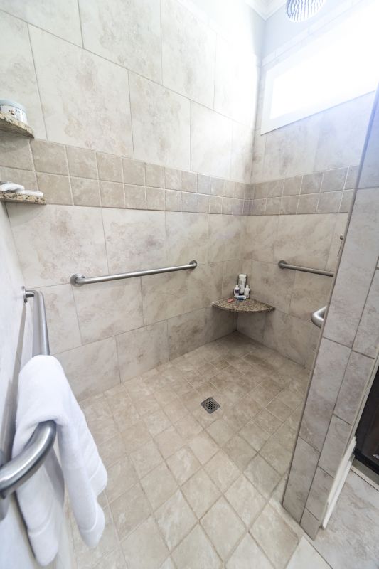Open Walk-In Shower with Bench